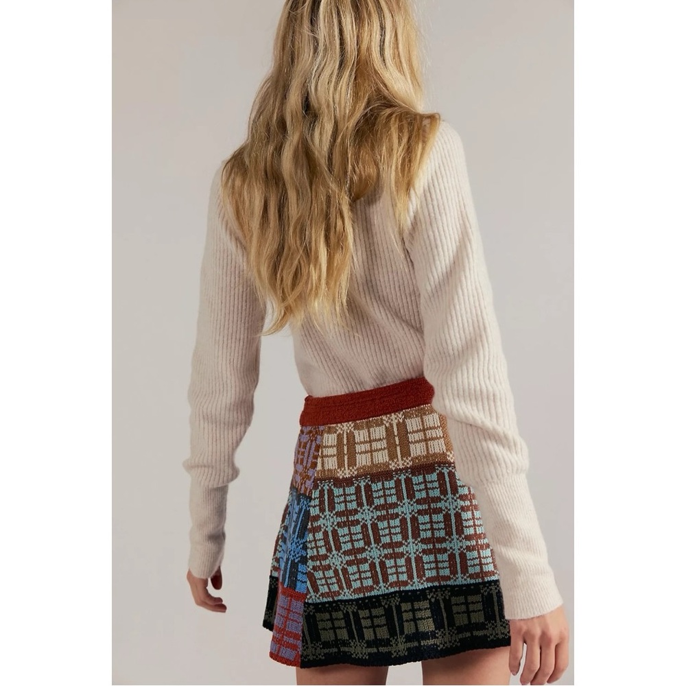 Free People Bohemian Grunge After School Retro Sweater Circle Mini Skirt Medium - Picture 4 of 10